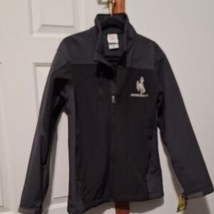 Young Adult Charcoal Gray Jacket with Embroidered Logo